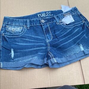 NWT Rue21 Women's Blue Denim Shorts